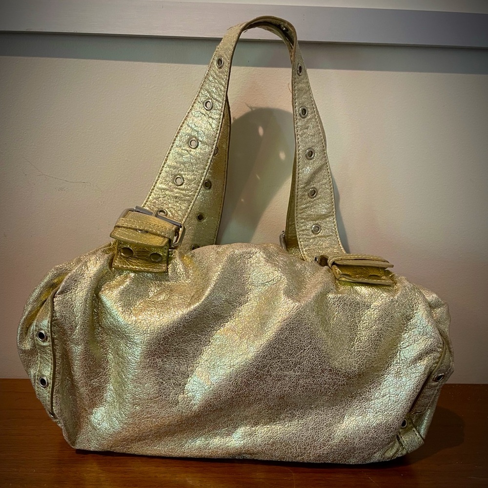 Rampage Crushed gold with silver hardware bag